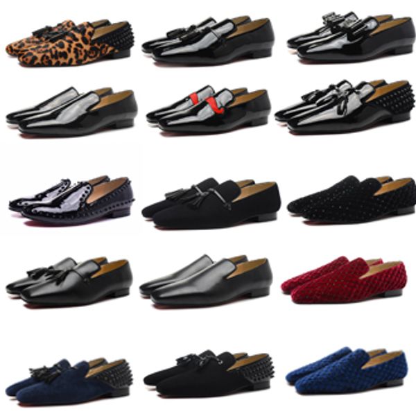 

original box]gentleman party bussiness dress slip on loafers shoes dandelion sneaker red bottom oxford luxury men's leisure fashion fl, Black