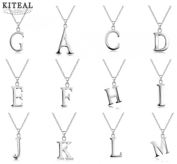 

sale silver necklace english letter capital pendant necklace shine 18inch collares 925 joyas s6002