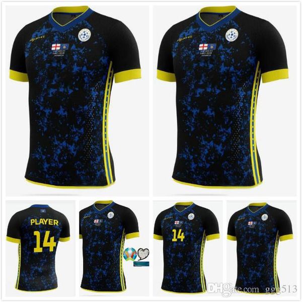 

2019 2020 kosovo soccer jersey special edition muslija celina valon berisha home hadergjonaj football shirts thai quality, Black;red