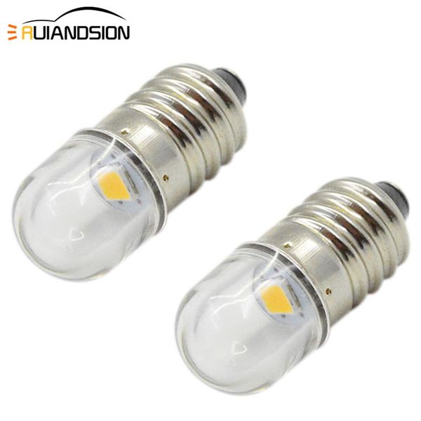 

2pcs warm white e10 3v 6v 12v 0.08a 0.96w miniature screw base instrument led light bulb lamp torch diy work light
