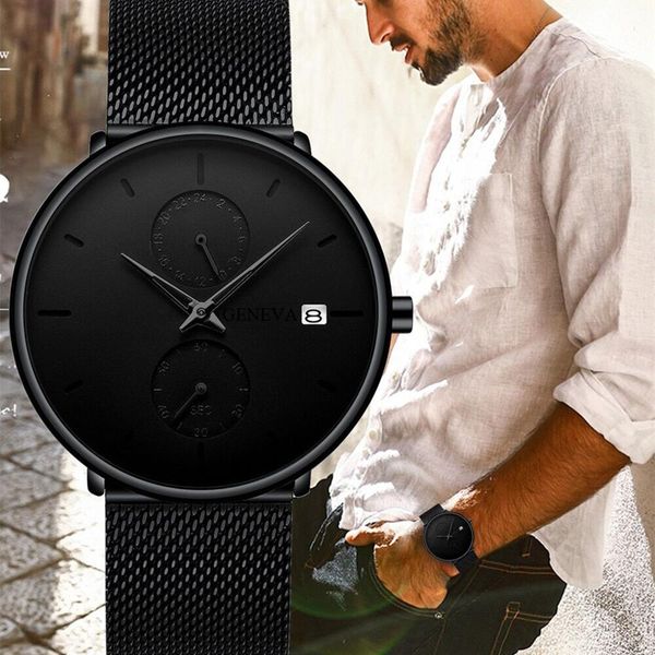 

fashion student watch big dial men's quartz watches personality minimalist male and female watch business relogio masculino #d, Slivery;brown
