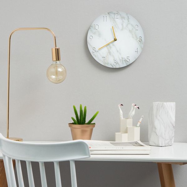 

wall clock modern design material marbled road decoration home decoration coffee shop wall art hanging ornament white