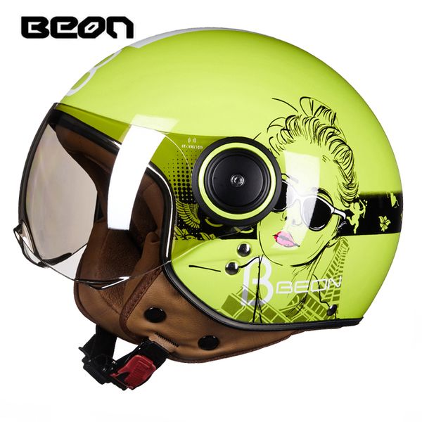 

new arrive beon motorcycle helmet vintage scooter open face retro e-bike ece approved men women motorbike helmets