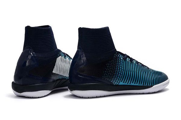 

mens/woman/kids football boots superfly v tf/ic/fg cr7 blue and silver soccer shoes