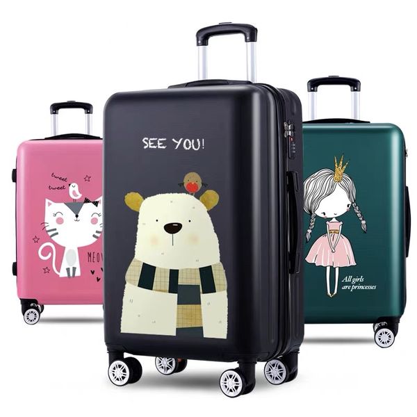 

new women lovely 20/22/24/26 inch rolling luggage bag girls spinner brand travel bag vs trolley suitcase carry on