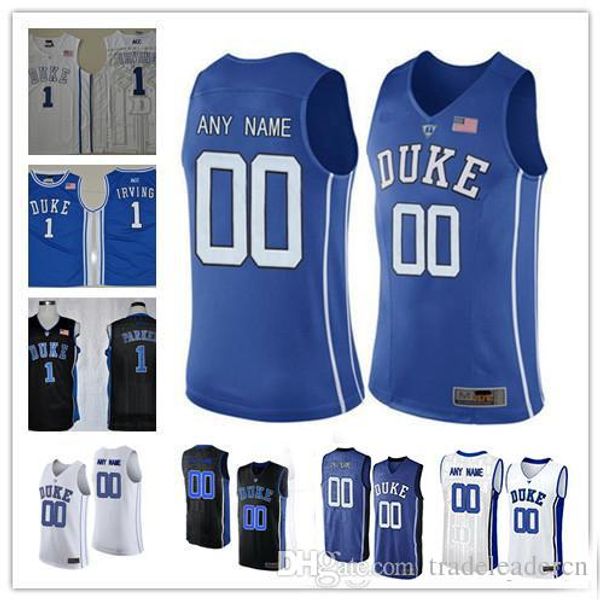 

custom mens duke blue devils college basketball black royal blue white personalized stitched any name number #1 #4 #14 #15 #32 jerseys s-3xl, Black;red