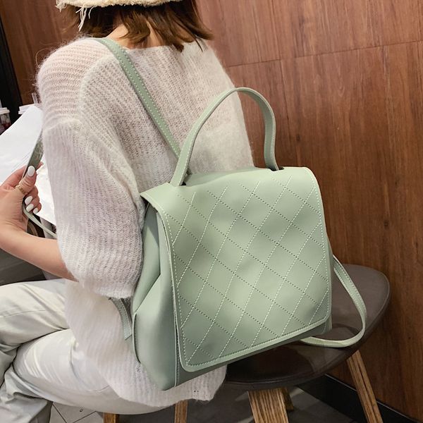 

2020 fashion pu leather backpacks women college school backpack for teenage girl bookbag vintage multifunction backpack mochilas