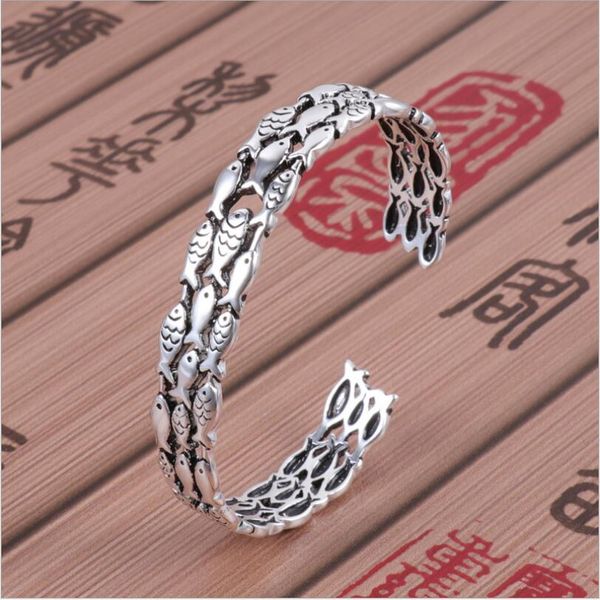 

горячая серебряная женская нержавеющая сталь открытие регулируемая рыба цепочка ссылка браслет браслет панк ювелирные изделия подарок, Golden;silver