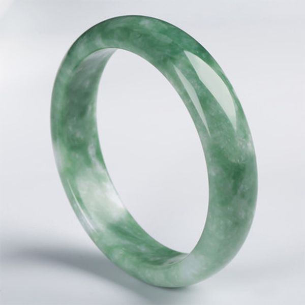 

zheru jewelry natural myanmar jade light green 54-62mm bracelet elegant princess bracelet for mom and girlfriend, Golden;silver