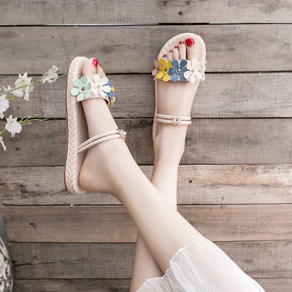 

female shoes womens slippers outdoor summer woman slides fashion 2020 flat beach basic fabric rubber pu rome, Black