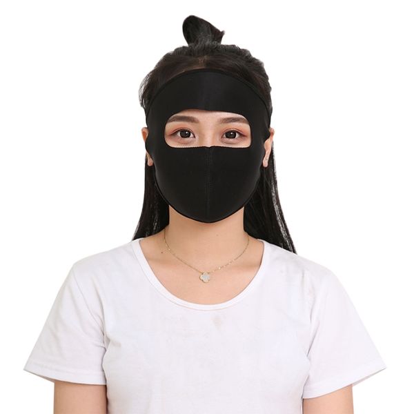 

cyling face mask driving masks anti uv riding breathable full face mouth cover thin dustproof sunshade outdoor mask, Black