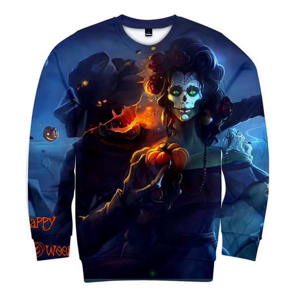 

men hoodies pullover men's sweatshirt scary halloween lover 3d print party hooded long sleeve nohoodie sudadera hombre, Black