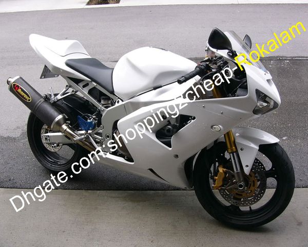 ZX6R Populares Feedings Brancos para Kawasaki Ninja ZX-6R 636 03 04 ZX 6R ZX6R Bodywork Shell Fit 2003 2004 (moldagem por injeção)