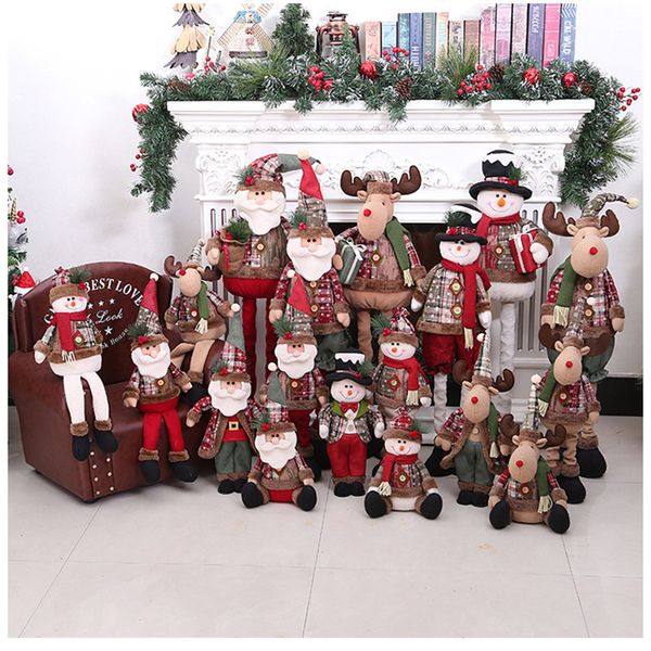 

hoomall retractable santa claus snowman christmas dolls christmas home decorations birthday party kids gift standing toy