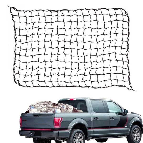 

universal trunk luggage storage cargo organizer nylon stretchable elastic net with clips carabiners car interior accessories