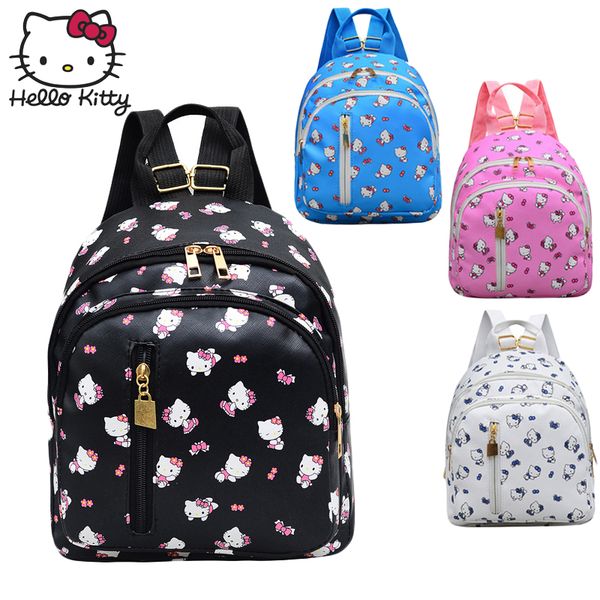 

hello kitty cute cartoon bag hellokitty fashion women single shoulder pu waterproof girl schoolbag shoulder plush backpack