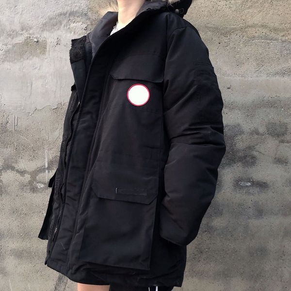 

canada down jacket outdoor brand mens designer down jacket loose thickening goose down jacket warm mens winter jackets, Black