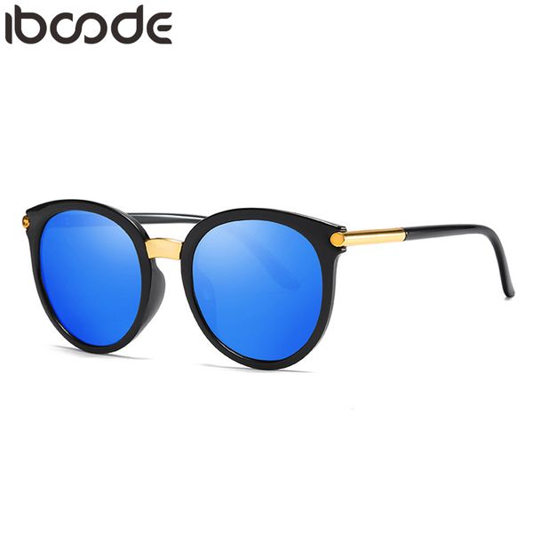 

iboode brand design classic polarized sunglasses men women driving round frame sun glasses male goggle uv400 gafas de sol unisex, White;black