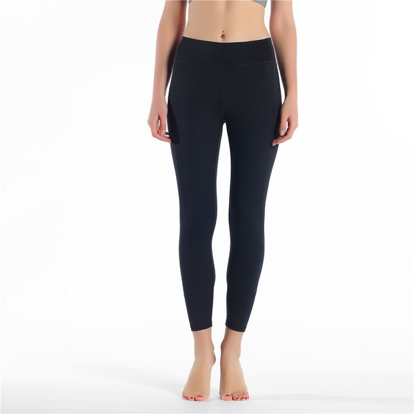 Pantaloni in materiale nudo Leggings da corsa elastici a vita alta Quick Dry Fiess Wear Abiti da yoga Ladies Brand Casual Tight 05YX