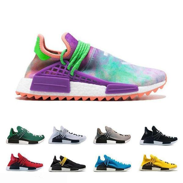 

2019 new arrive human race mens running shoes with box pharrell williams sample yellow fashion luxury mens women designer sandals shoes