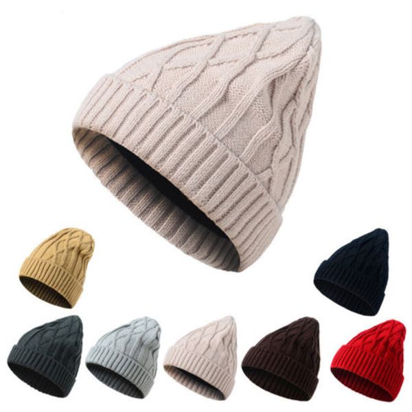 

lady girls winter warm coton knitted floral crochet elastic hats beanies women men soft stretch slouch ski hat beanie cap