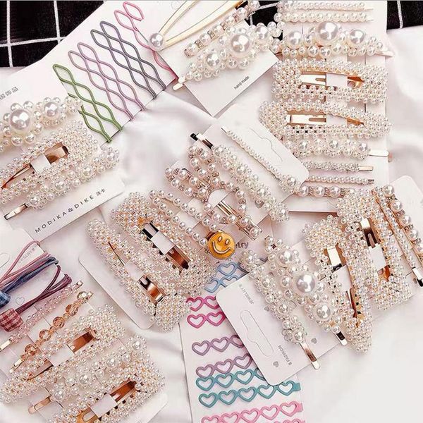 

yamily 3pcs/set fashion hair accessories pearl pin pearl metal hair clip bobby pin barrette hairpin imitiation hair clips women bjydt, Black