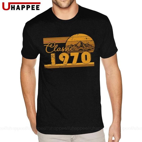 

50th birthday classic 1970 50 year awesome t-shirts mens uk style fashion short sleeves o neck urban t shirt 1990s clothing, White;black