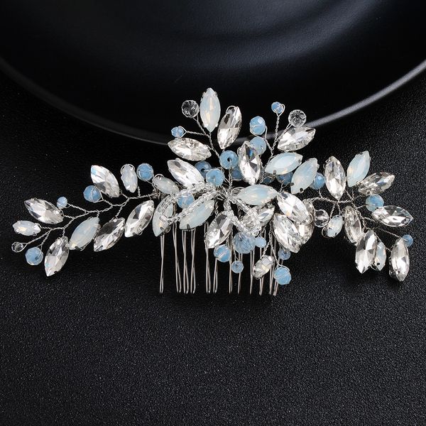 2020 Miallo Newest Blue Opal Crystal Bridal Hair Combs Clips