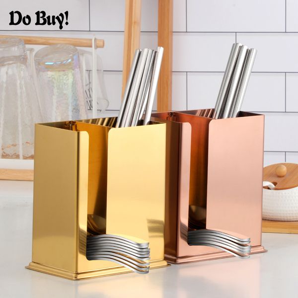 

1 pcs chopsticks storage tube multifunctional stainless steel drain chopsticks tube kitchen spoon holder rack home tools