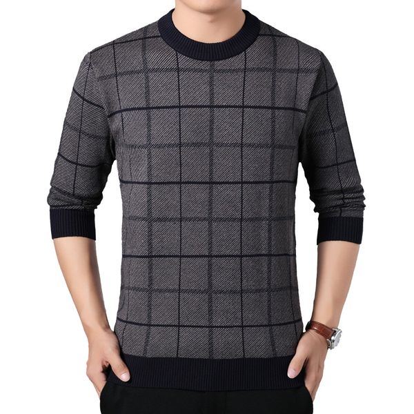 

men elegance pullover sweaters plaid smart casual knitwear wine red coffee navy blue man slim fit pullover sweater pull homme xl, White;black