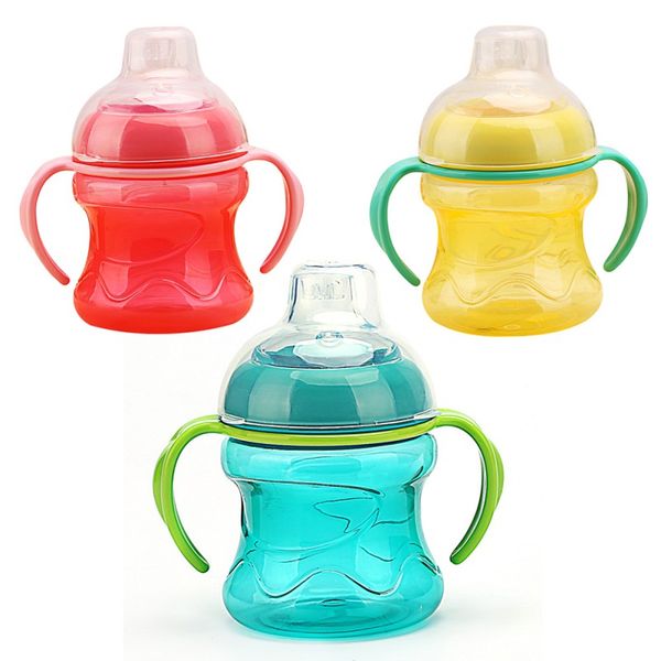 

280ml Baby Cup Sippy Cup Water Baby Drinking Feeding Bottle Handle Training Children Straw mamadeira Kids Learn