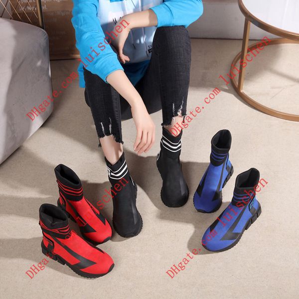 

2019 speed trainer black designer sneakers men women black red blue casual shoes fashion socks sneaker boots size35-46