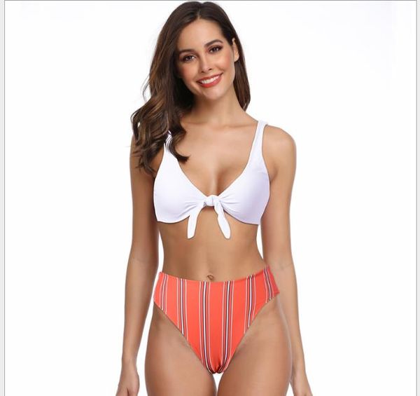 

new european and american swimsuit split high waist bikini women in 2019