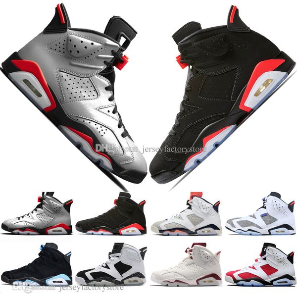 

2019 infrared bred 6 6s mens basketball shoes 3m reflective flint sport blue white cement carmine men sneaker designer trainers