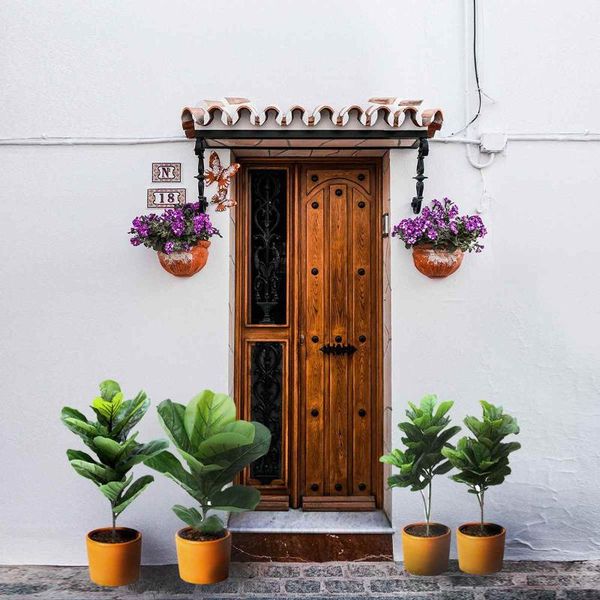 

decorative flowers & wreaths plastic artificial plants ficus lyrata green leaves potted plant home wedding party diy ornament decoration acc