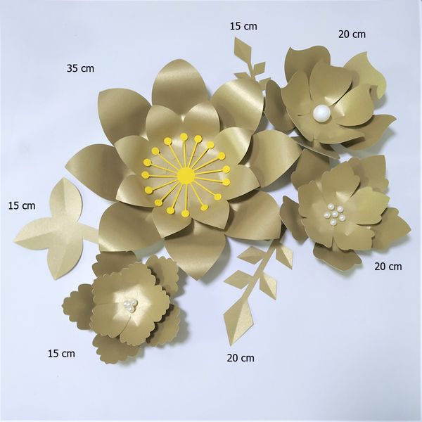 Compre Hecho A Mano De Oro Rosa Flor Bricolaje Flores De Papel