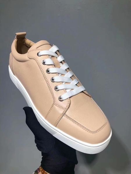 

women and men designers red bottom shoes fashion studded spikes flat shoe fashion luxury designer sneakers with box, Black