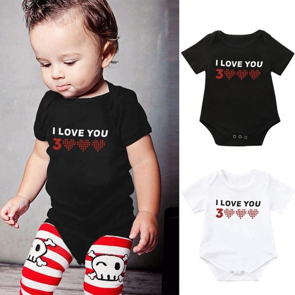 

toddler baby girls boys i love you 3000 printed bodysuit romper clothes 2019 new drop shipping, Blue