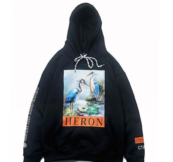 2018 Unisex Hoody Hip hop Heron Preston Crane Pullover Sweatshirts Hooded Hoodie