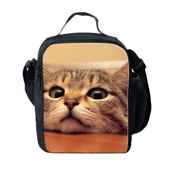 

женщины обед мешок свежий 3d кошка печатных сумка изоляции многофункциональный пикник сумки для хранения bolsa termica lonchera, Blue;pink