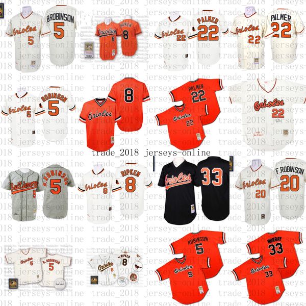 

men's mitchell and ness baltimores #22 jim palmer 5 brooks robinson 8 cal ripken 33 eddie murray throwback jersey, Blue;black