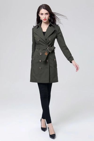 

женская длинная ветровка куртка модный тренд дикая ветровка тренчкот, Tan;black