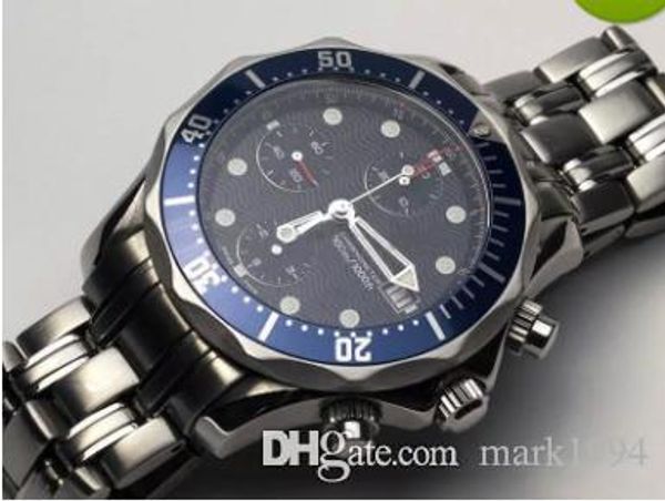 

2017 promotion men's automatic mechanical watch blue dial quality stainless steel strap om039 series, Slivery;brown