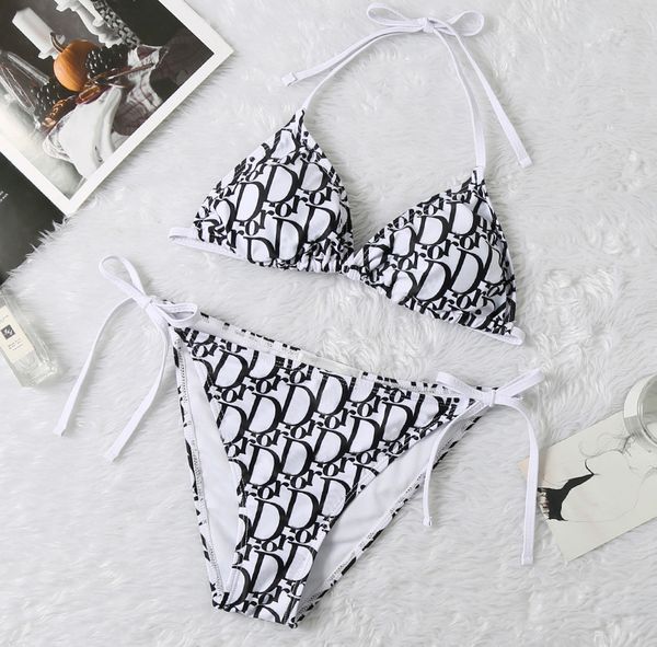 

d letter print bikinis padded women push up swimwears outdoor beach vacation swimming bandage bikinis four seasons universal