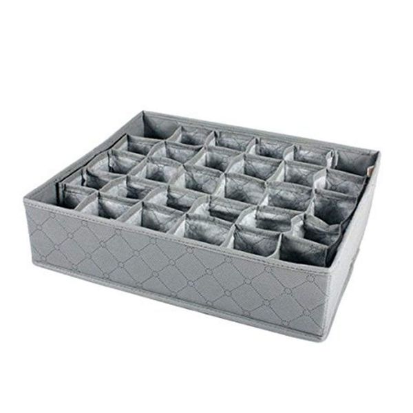 

1 pc cabinet drawer organizer 30 compartments bra lingerie underwear tie storage boxes socks - gray