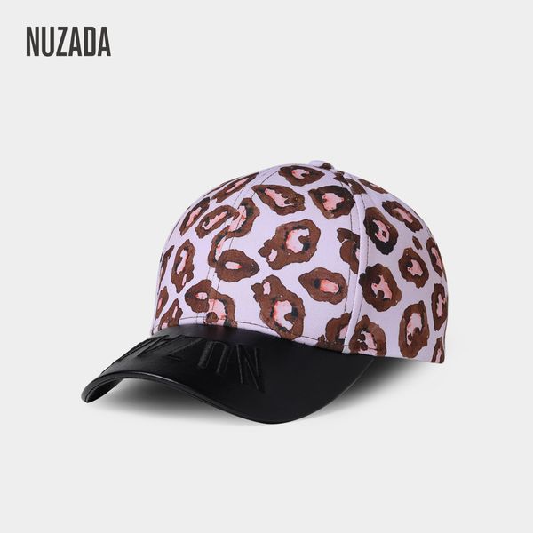 

new pu embroidered leopard-print baseball hip-hop sunscreen outdoor duck tongue hat european and american tide cap, Blue;gray