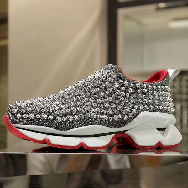 

2019 new rivet couple men and women shoes thick bottom shock absorption sports generous low help running training a pedal shoes tide, Black