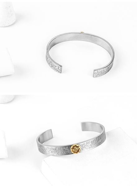 

indian open titanium steel bracelets influx of men and women national wind birds point gold eagle flat hit simple couple bracelet, Black