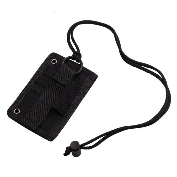 

enthusiasts tactical id card holder organizer patch badge holder with neck lanyard black running bags high quality