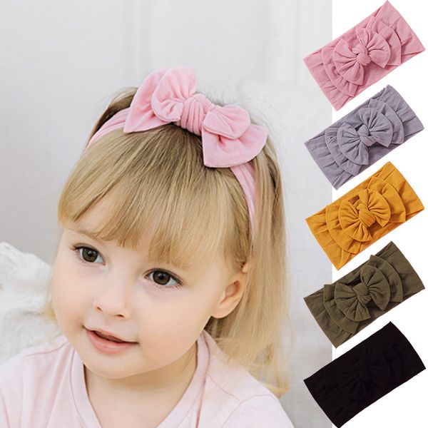 

cute bows baby headband soft newborn toddler turban kids hairband headbands for girls haarband baby hair accessories, Slivery;white
